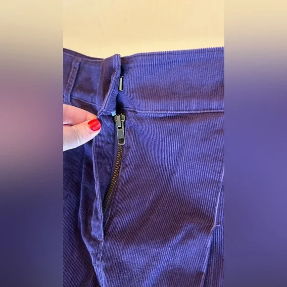 Boden Pleated Corduroy High Waist Mini Skirt Purple Women’s Size 2P Petite NWT - Picture 4 of 16